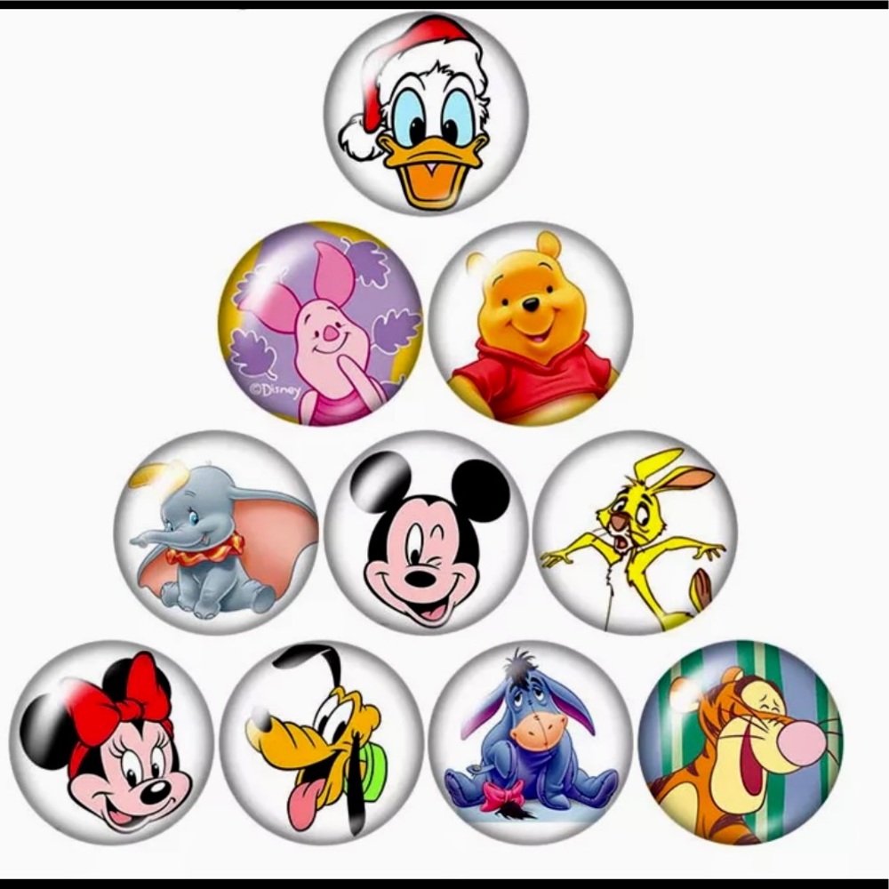 Disney Character snap bracelet set with 10 snap charms included
